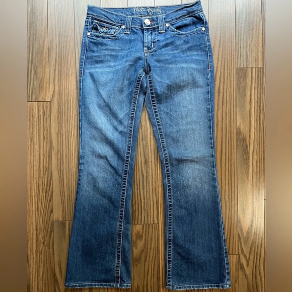 Vintage PLASTIQUE BY GLY JEANS 1363 Bootcut Flare denim size 28 - Picture 5 of 16